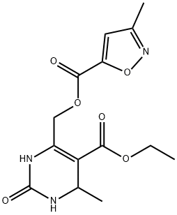 5-Pyrimidinecarboxylic acid, 1,2,3,4-tetrahydro-4-methyl-6-[[[(3-methyl-5-isoxazolyl)carbonyl]oxy]methyl]-2-oxo-, ethyl ester 结构式