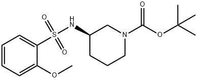 (R)-3-(2-Methoxy-benzenesulfonylamino)-piperidine-1-carboxylic acid tert-butyl ester
 结构式