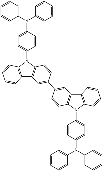 4,4'-(9H,9'H-3,3'-联咔唑-9,9'-二基)双(N,N-二苯基苯胺) 结构式