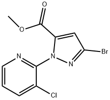 1H-Pyrazole-5-carboxylic acid, 3-bromo-1-(3-chloro-2-pyridinyl)-, methyl ester 结构式