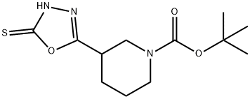 tert-Butyl 3-(5-Sulfanyl-1,3,4-oxadiazol-2-yl)piperidine-1-carboxylate 结构式