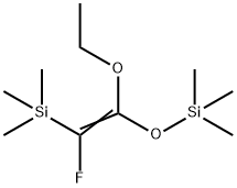 氟三甲基硅基乙烯酮乙基三甲基硅基乙缩醛 (异构体的混合物) 结构式