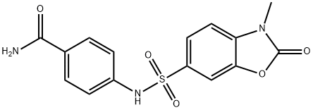 Benzamide, 4-[[(2,3-dihydro-3-methyl-2-oxo-6-benzoxazolyl)sulfonyl]amino]- 结构式