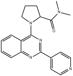 2-Pyrrolidinecarboxamide, N,N-dimethyl-1-[2-(4-pyridinyl)-4-quinazolinyl]- 结构式