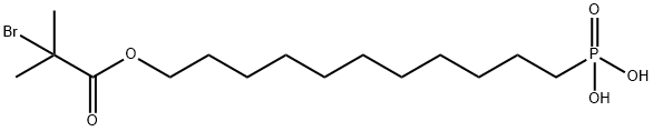 Propanoic acid, 2-bromo-2-methyl-, 11-phosphonoundecyl ester 结构式