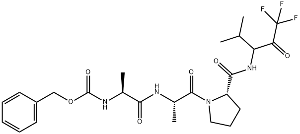 benzyloxycarbonylalanyl-alanyl-prolyl-valine-trifluoromethyl ketone 结构式