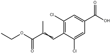 Benzoic acid, 3,5-dichloro-4-(3-ethoxy-2-methyl-3-oxo-1-propen-1-yl)- 结构式