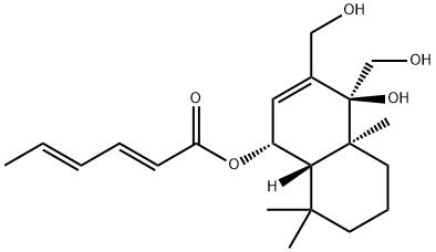 6Β-(HEXA-2,4-DIENOYLOXY)-9Α,12-DIHYDROXYDRIMENOL 结构式