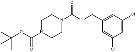 1,4-Piperazinedicarboxylic acid, 1-[(3,5-dichlorophenyl)methyl] 4-(1,1-dimethylethyl) ester 结构式