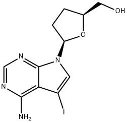 (2S,5R)-5-(4-氨基-5-碘-7H-吡咯并[2,3-D]嘧啶-7-基)四氢-2-呋喃甲醇 结构式