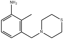 2-甲基-3-(硫代吗啉-4-基甲基)苯胺 结构式