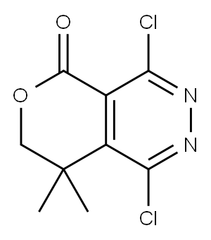1,4-二氯-7,8-二氢-8,8-二甲基-5H-吡喃并<3,4-D>哒嗪-5-酮 结构式