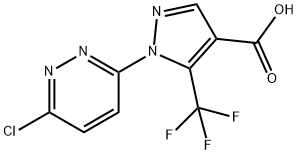 1-(6-氯哒嗪-3-基)-5-(三氟甲基)-1H-吡唑-4-羧酸 结构式