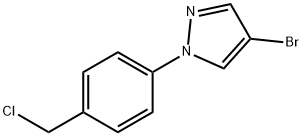 4-溴-1-(4-(氯甲基)苯基)-1H-吡唑 结构式