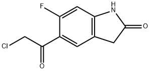 2H-Indol-2-one, 5-(2-chloroacetyl)-6-fluoro-1,3-dihydro- 结构式