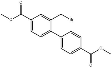 2-(溴甲基)-[1,1'-联苯]-4,4'-二甲酸二甲酯 结构式