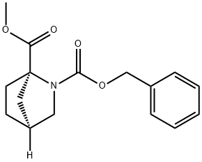 2-Azabicyclo[2.2.1]heptane-1,2-dicarboxylic acid, 1-methyl 2-(phenylmethyl) ester, (1R,4S)- 结构式