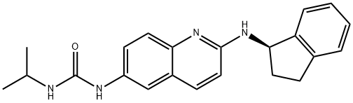 1-(2-{[(1R)-2,3-dihydro-1H-inden-1-yl]amino}quinolin-6-yl)-3-(propan-2-yl)urea 结构式