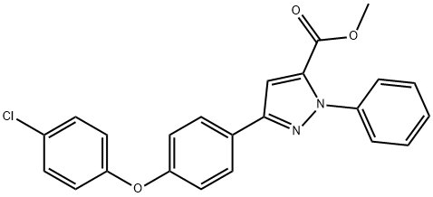JR-2984, Methyl 3-(4-(4-chlorophenoxy)phenyl)-1-phenyl-1H-pyrazole-5-carboxylate, 97% 结构式