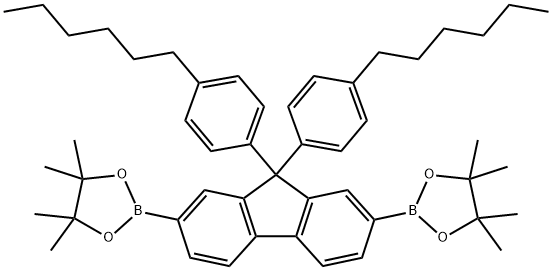 2,2'-[9,9-双(4-己基苯基)-9H-芴-2,7-双硼酸频哪醇酯] 结构式