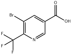 5-溴-6-(三氟甲基)烟酸 结构式