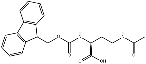 (S)-2-((((9H-芴-9-基)甲氧基)羰基)氨基)-4-乙酰氨基丁酸 结构式