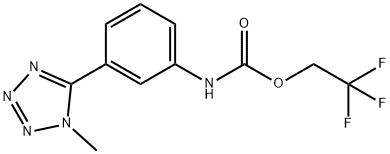 2,2,2-三氟乙基N-[3-(1-甲基-1H-1,2,3,4-四唑-5-基)苯基]氨基甲酸酯 结构式