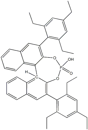 (11BR)-4-羟基-2,6-双(2,4,6-三乙基苯基)-4-氧化物-萘并[2,1-D:1',2'-F][1,3,2]二氧杂膦 结构式