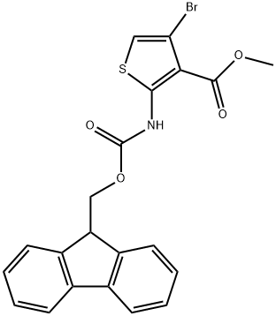 methyl 2-((((9H-fluoren-9-yl)methoxy)carbonyl)amino)-4-bromothiophene-3-carboxylate 结构式