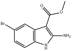 1H-Indole-3-carboxylic acid, 2-amino-5-bromo-, methyl ester 结构式