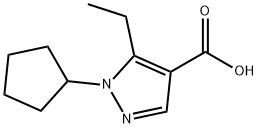 1-环戊基-5-乙基-1H-吡唑-4-羧酸 结构式