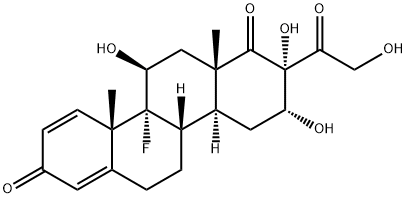 9-fluoro-11,16,17-trihydroxy-17-hydroxymethyl-D-homoandrosta-1,4-diene-3,17-dione 结构式