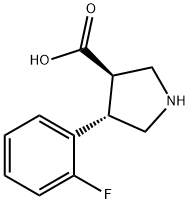 3-Pyrrolidinecarboxylic acid, 4-(2-fluorophenyl)-, (3R,4S)- 结构式