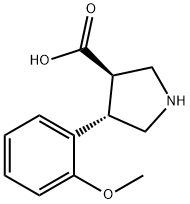 3-Pyrrolidinecarboxylic acid, 4-(2-methoxyphenyl)-, (3R,4S)- 结构式