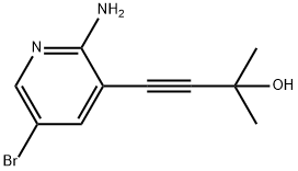 4-(2-氨基-5-溴吡啶-3-基)-2-甲基丁-3-炔-2-醇 结构式