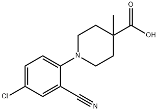 1-(4-氯-2-氰基苯基)-4-甲基哌啶-4-羧酸 结构式