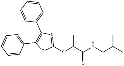 2-((4,5-Diphenyloxazol-2-yl)thio)-N-is obutylpropanamide 结构式