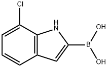 (7-氯-1H-吲哚-2-基)硼酸 结构式