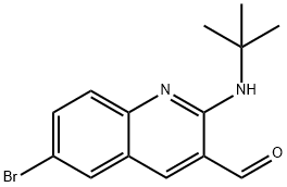 3-Quinolinecarboxaldehyde, 6-bromo-2-[(1,1-dimethylethyl)amino]- 结构式