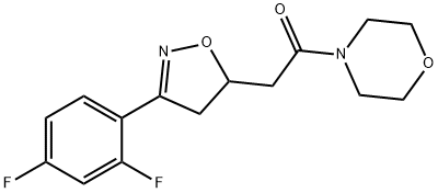 2-(3-(2,4-二氟苯基)-4,5-二氢异恶唑-5-基)-1-吗啉乙酮 结构式