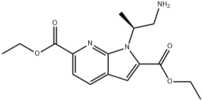 1H-Pyrrolo[2,3-b]pyridine-2,6-dicarboxylic acid, 1-[(1S)-2-amino-1-methylethyl]-, 2,6-diethyl ester 结构式