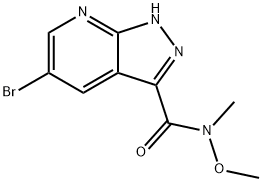 5-溴-N-甲氧基-N-甲基-1H-吡唑并[3,4-B]吡啶-3-甲酰胺 结构式