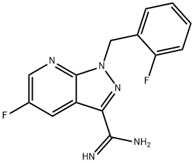 1H-Pyrazolo[3,4-b]pyridine-3-carboximidamide, 5-fluoro-1-[(2-fluorophenyl)methyl]- 结构式