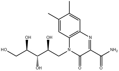 quinoxaline-3,4-dihydro-6,7-dimethyl-3-keto-4-D-ribityl-2-carboxamide 结构式