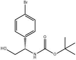 N-[(1S)-1-(4-溴苯基)-2-羟乙基]氨基甲酸叔丁酯 结构式