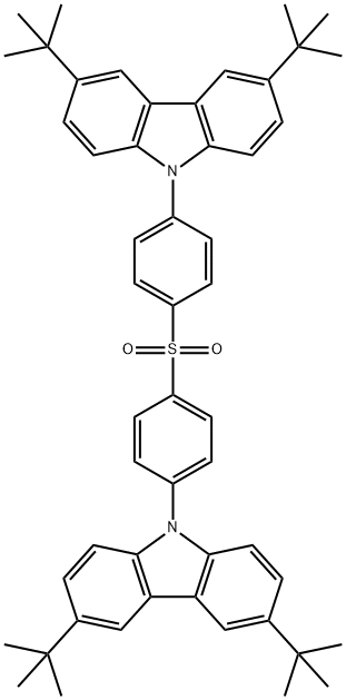 双[4-(3,6-二叔丁基-9-咔唑基)苯基]硫砜 结构式