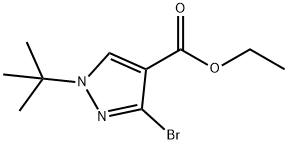 3-溴-1-(叔丁基)-1H-吡唑-4-羧酸乙酯 结构式