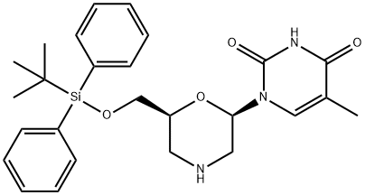 7-O-(tert-butyldiphenylsilyl)morpholinothymidine 结构式
