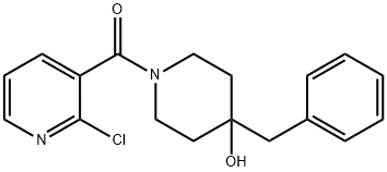 (4-苄基-4-羟基-1-哌啶基)(2-氯-3-吡啶基)甲酮 结构式