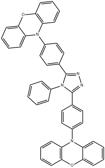 1,1'-(4,4'-(4-苯基-4H-1,2,4-三唑-3,5-二基)双(4,1-亚苯基))双(1H-吩恶嗪) 结构式